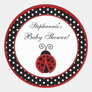 6 - 3" Favour Stickers Red Ladybug