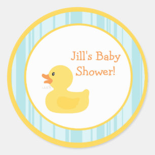 6 - 3"  Favour Stickers Rubber Ducky Bubbles