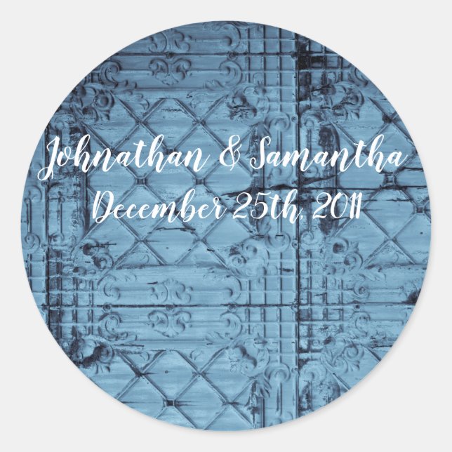 6 - 3"  Favour Stickers Rustic Tin Panel Ceiling C (Front)