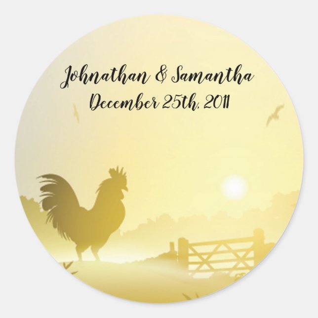 6 - 3"  Favour Stickers Sunny Morning Farm Country (Front)