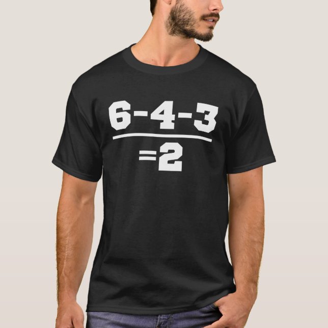 6 4 32 Baseball Double Play Funny Inside Baseball  T-Shirt (Front)
