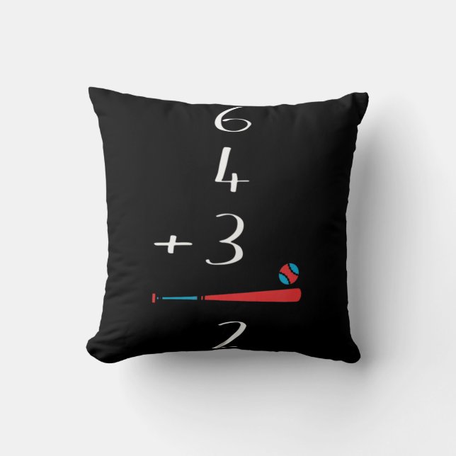 6 4 3 2 Double Play Baseball  Cushion (Front)