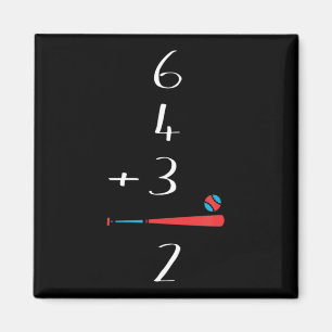 6 4 3 2 Double Play Baseball Magnet