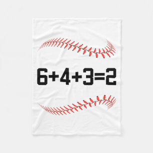 6 4 3 2 Double Play Baseball Player Baseball Sayin Fleece Blanket