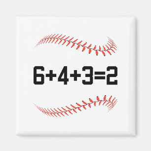 6 4 3 2 Double Play Baseball Player Baseball Sayin Magnet