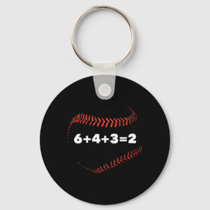 6+4+3=2 Double Play Baseball Player Gift Baseball Key Ring