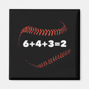 6+4+3=2 Double Play Baseball Player Gift Baseball Magnet