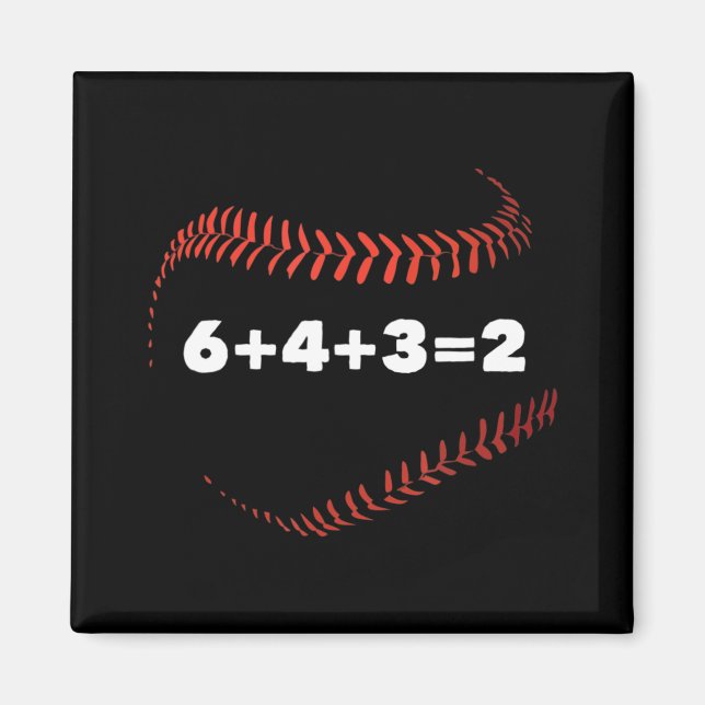 6+4+3=2 Double Play Baseball Player Gift Baseball  Magnet (Front)