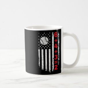 6+4+3=2 Double Play Sell Math Player American Flag Coffee Mug
