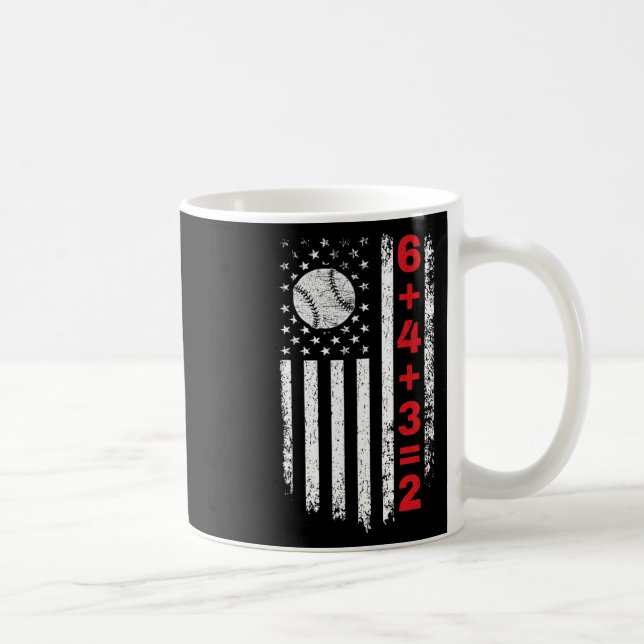 6+4+3=2 Double Play Sell Math Player American Flag Coffee Mug (Right)