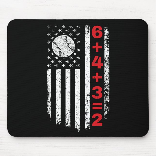 6+4+3=2 Double Play Sell Math Player American Flag Mouse Pad (Front)