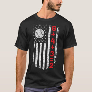 6+4+3=2 Double Play Sell Math Player American Flag T-Shirt