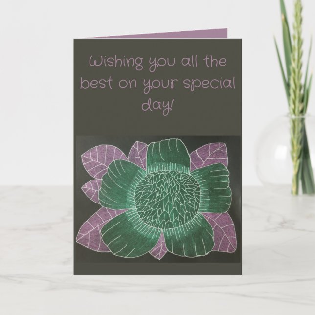 6.5" x 8.75" Flower Birthday Card (Front)