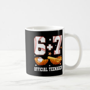 6+7 13 year old teenager baseball boy 13th birthda coffee mug