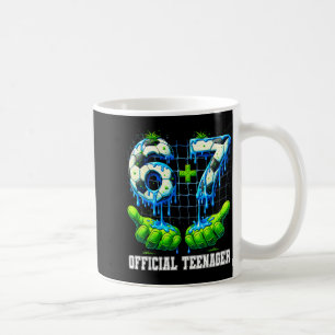 6+7 13 year old teenager drip soccer 13th birthday coffee mug