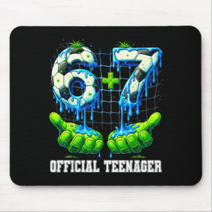 6+7 13 year old teenager drip soccer 13th birthday mouse pad
