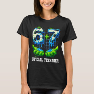 6+7 13 year old teenager drip soccer 13th birthday T-Shirt