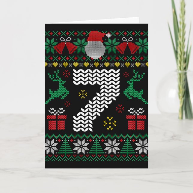 6 7 67 Meme Six Seven Funny Christmas Ugly Couple  Card (Front)
