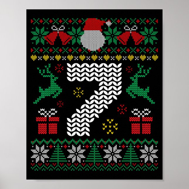 6 7 67 Meme Six Seven Funny Christmas Ugly Couple  Poster (Front)
