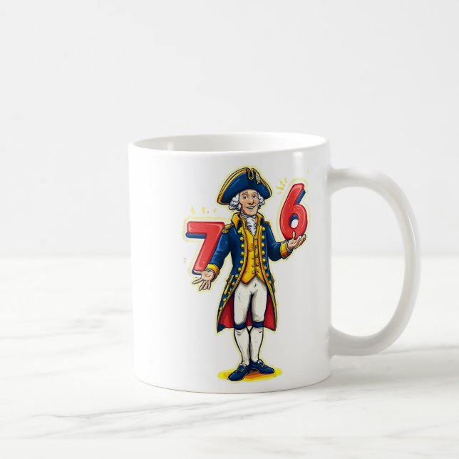 6-7 7-6 Funny George Washington Six Seven Meme  Coffee Mug (Right)
