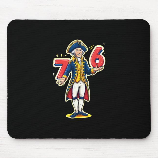 6-7 7-6 Funny George Washington Six Seven Meme  Mouse Pad (Front)