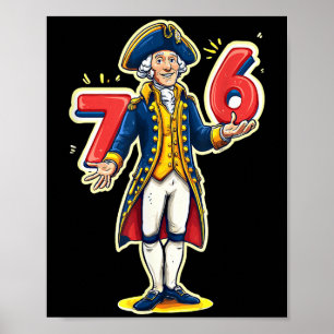 6-7 7-6 Funny George Washington Six Seven Meme  Poster