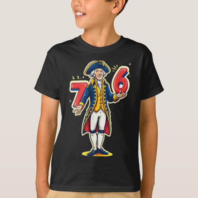 6-7 7-6 Funny George Washington Six Seven Meme  T-Shirt (Front)
