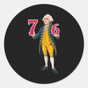 6 7 7 6 George Washington Six Seven  Classic Round Sticker
