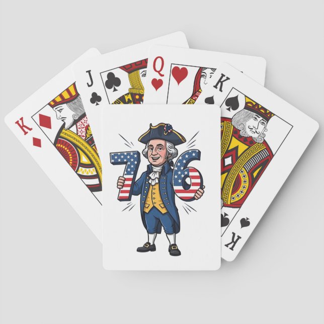 6-7 7-6 George Washington Six Seven Meme 67 Trend Playing Cards (Back)