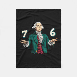 6-7 7-6 Six Seven Funny George Washington Historic Fleece Blanket