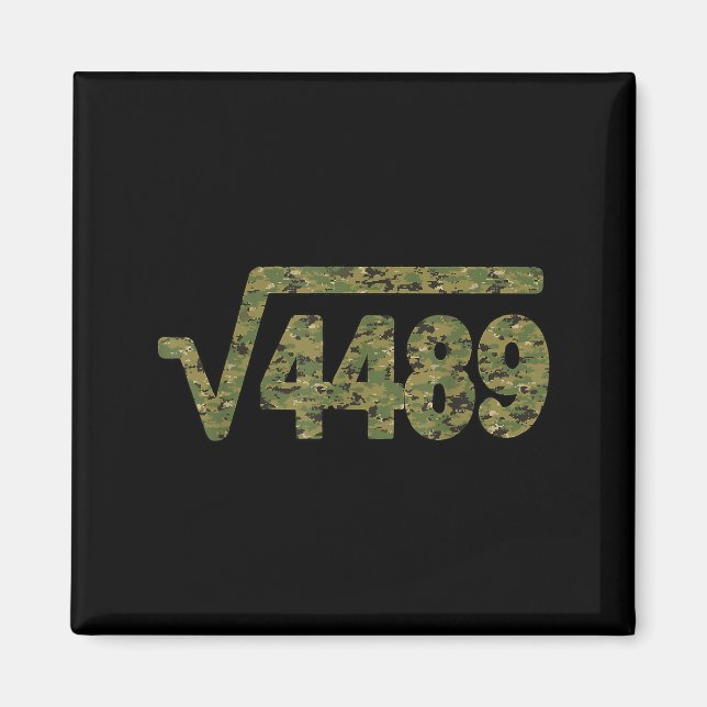 6 7 Army Pattern Meme Square Root 4489 Slang Math  Magnet (Front)