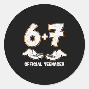 6 7 birthday teenager 13 year old 13th birthday bo classic round sticker