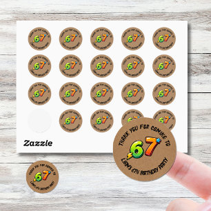 6 7 Boys Birthday Thank You Stickers