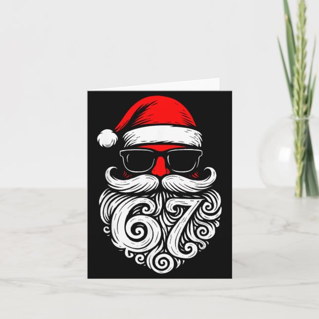 6 7 Christmas 67 Santa Six Seven Christmas Boys Te Card (Front)