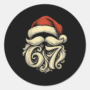 6 7 Christmas 67 Santa Six Seven Christmas Boys Te Classic Round Sticker