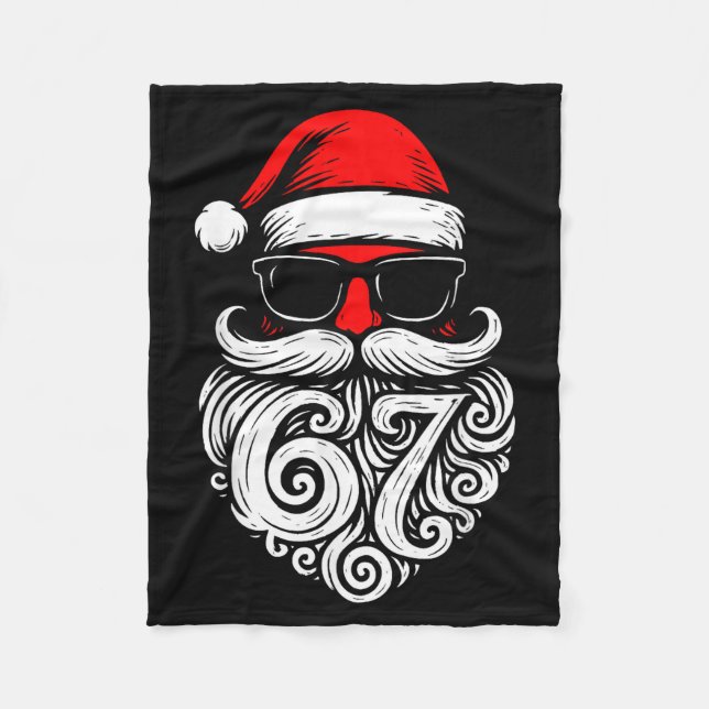 6 7 Christmas 67 Santa Six Seven Christmas Boys Te Fleece Blanket (Front)