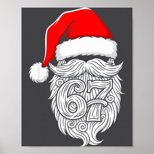 6 7 Christmas 67 Santa Six Seven Christmas Boys Te Poster (Front)