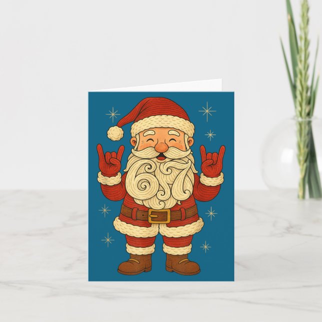 6 7 Christmas 67 Santa Six Seven Funny Meme Boys T Card (Front)
