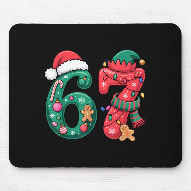 6 7 Christmas Duo Meme Outfit For Funny Holiday Hu Mouse Pad (Front)