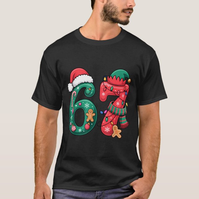 6 7 Christmas Duo Meme Outfit For Funny Holiday Hu T-Shirt (Front)