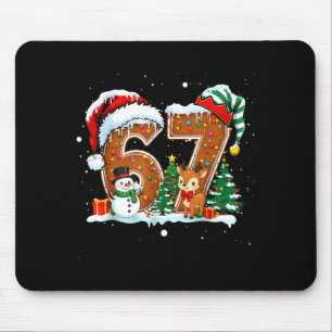 6-7 Christmas Gingerbread Funny Snowman Reindeer 6 Mouse Pad