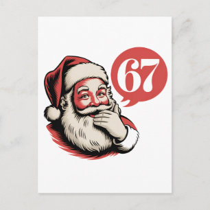 6 7 Christmas Six Seven Brainrot Santa Claus Holiday Postcard