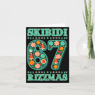 6 7 Christmas Skibidi Rizzmas 67 Meme Gen Alpha Sl Card