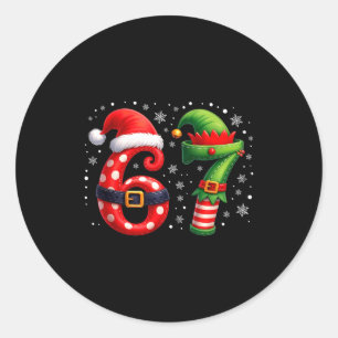 6-7 Christmas Squad Funny 67 Six Seven Meme Xmas 6 Classic Round Sticker