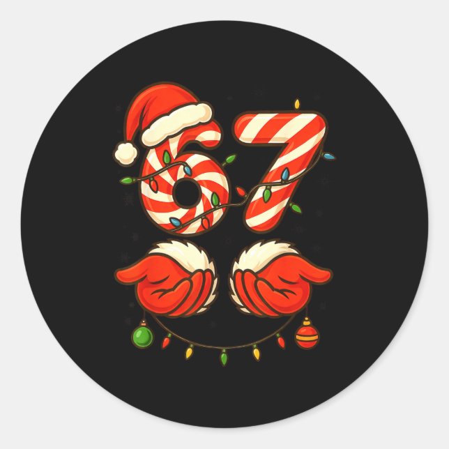 6-7 Christmas Squad Funny 67 Six Seven Meme Xmas 6 Classic Round Sticker (Front)