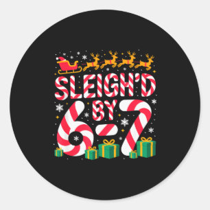 6-7 Christmas Ugly Sweater Six Seven Xmas 67 Meme  Classic Round Sticker