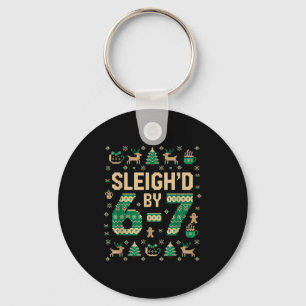 6-7 Christmas Ugly Sweater Six Seven Xmas 67 Meme Key Ring