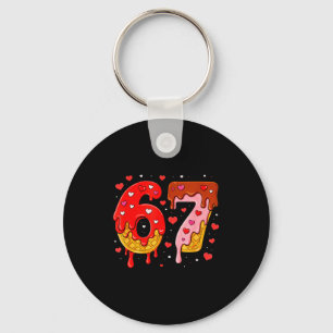 6 7 Cream Drip Six Seven Meme Valentine's Day Men Key Ring