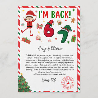 6 7 elf arrival letter - funny elf letter - 67 invitation
