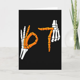 6 7 Funny Halloween 67 Costume Skeleton Hands  Card